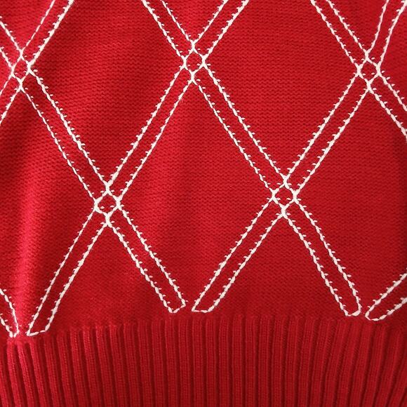 Pronti Collection by PHITA Men's 4XL Red Argyle 1/4-Zip Neck Big & Tall - Picture 9 of 15